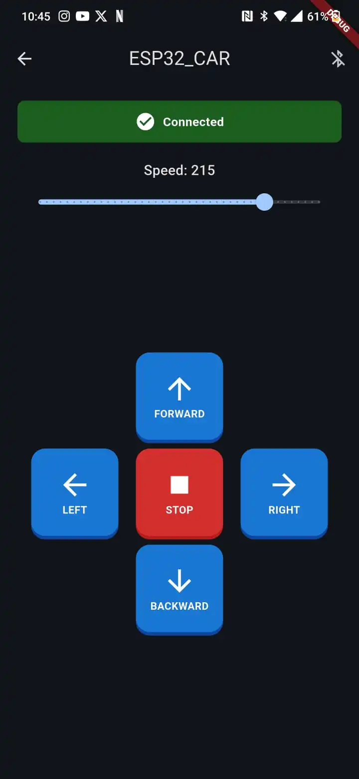 Flutter BLE car controller app