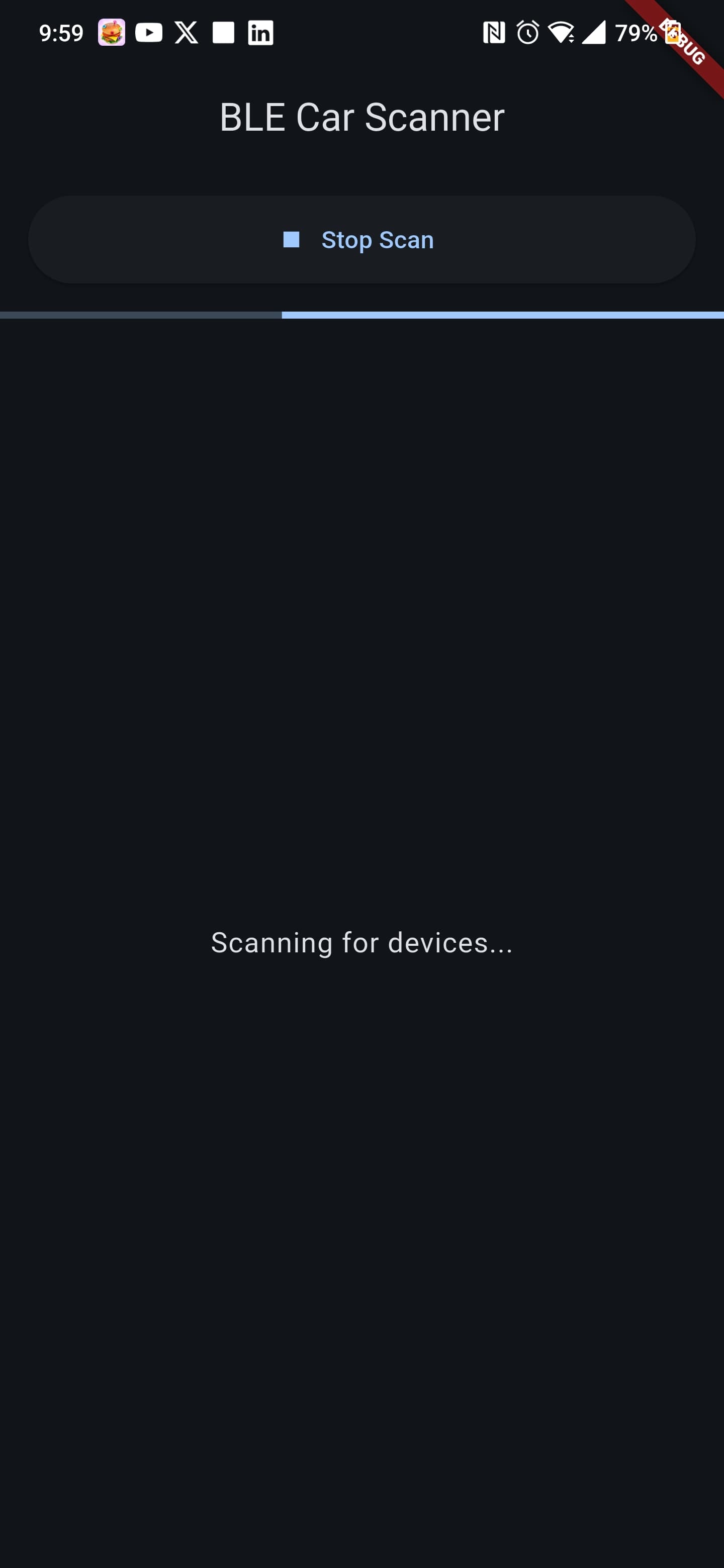 Flutter BLE car scanning screen