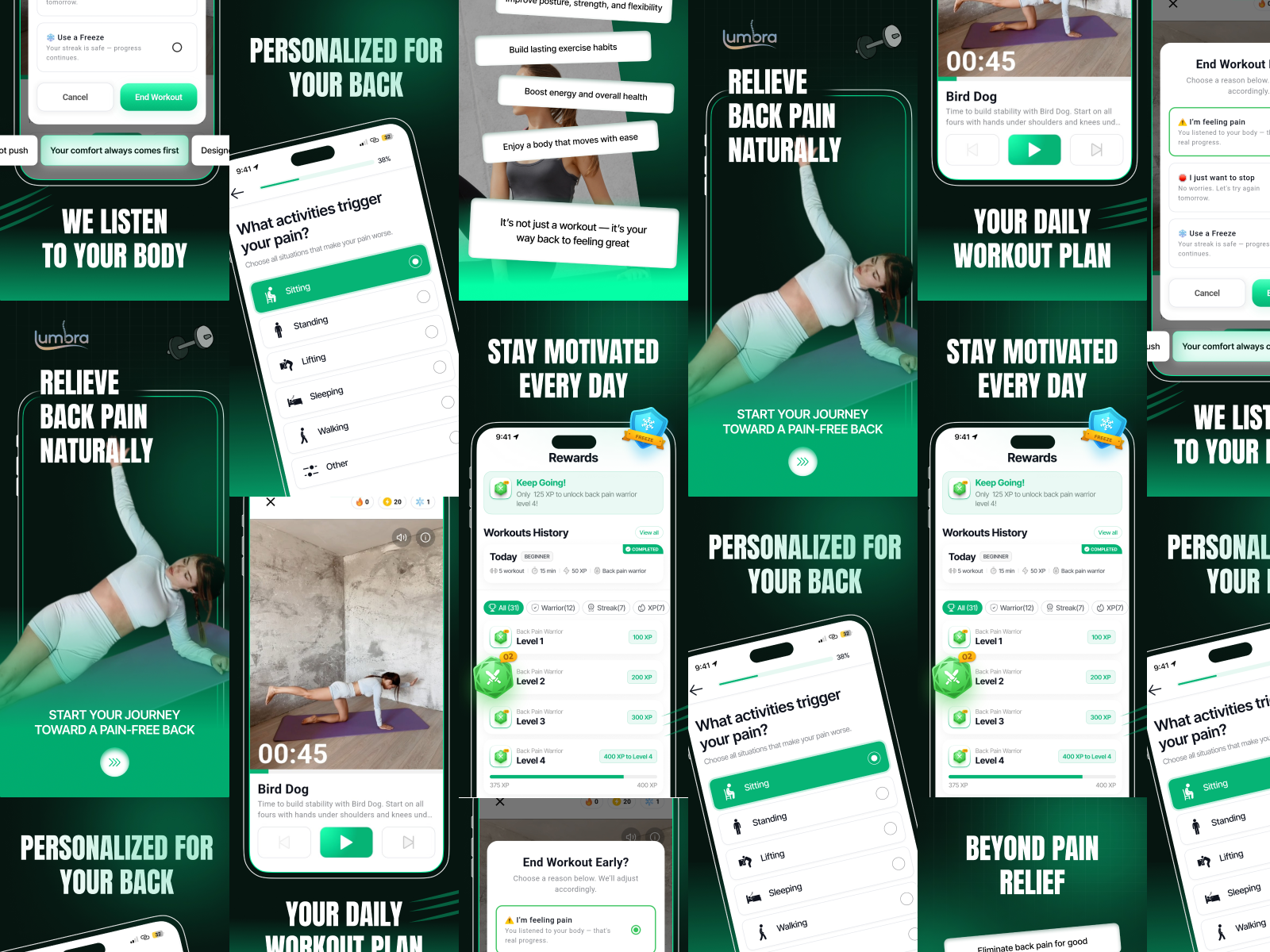 Lumbra - iOS & Android Fitness App Flutter mobile app screenshot