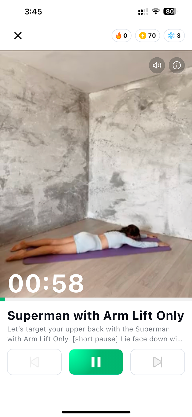 Lumbra iOS & Android Fitness App mobile app screen 1