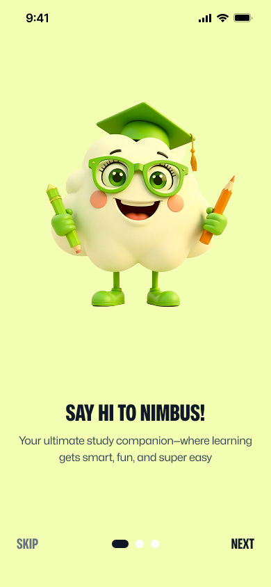 Nimbus AI-Powered Study Companion App mobile app screen 1
