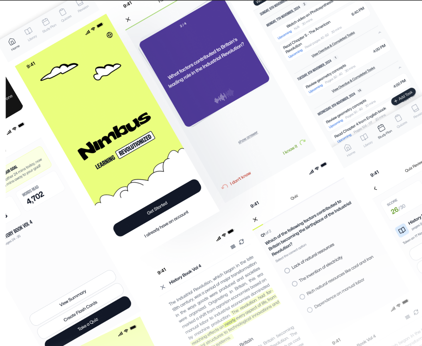Nimbus - AI-Powered Study Companion App Flutter mobile app screenshot